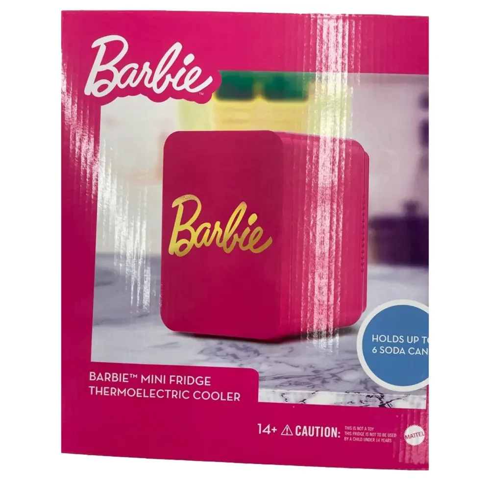 Barbie Mini Fridge Pink Cooler - Picture 1 of 4